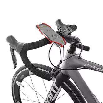 Držiak mobilu Bone Bike Tie 3, na bicykel, nastaviteľná veľkosť, červený, 4.7-7.2", silikón, na pripevnenie na riadidlá, červená