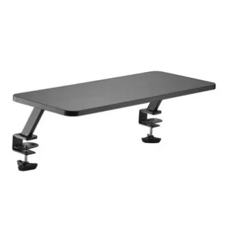 Podstavec pod monitor, pripevniteľný k stolu, čierny, ocel, drevotrieska, 20 kg nosnosť, Powerton, ergo Podstavec pod monitor, pripevniteľný k stolu, čierny, ocel, drevotrieska, 20 kg nosnosť, Powerton, ergo