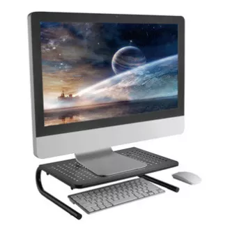 Podstavec pod monitor, priestor pre klávesnicu, čierny, ocel-plast, 20 kg nosnosť, Powerton, ergo Podstavec pod monitor, priestor pre klávesnicu, čierny, ocel-plast, 20 kg nosnosť, Powerton, ergo