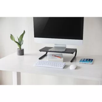 Podstavec pod monitor, priestor pre klávesnicu, čierny, ocel-plast, 20 kg nosnosť, Powerton, ergo Podstavec pod monitor, priestor pre klávesnicu, čierny, ocel-plast, 20 kg nosnosť, Powerton, ergo