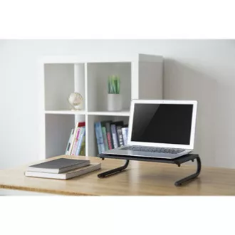 Podstavec pod monitor, priestor pre klávesnicu, čierny, ocel-plast, 20 kg nosnosť, Powerton, ergo Podstavec pod monitor, priestor pre klávesnicu, čierny, ocel-plast, 20 kg nosnosť, Powerton, ergo