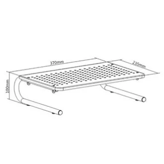 Podstavec pod monitor, priestor pre klávesnicu, čierny, ocel-plast, 20 kg nosnosť, Powerton, ergo Podstavec pod monitor, priestor pre klávesnicu, čierny, ocel-plast, 20 kg nosnosť, Powerton, ergo