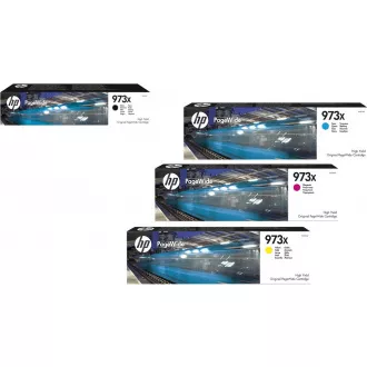 Farba do tlačiarne HP 973X (L0S07AE,F6T81AE,F6T82AE,F6T83AE) - cartridge, black + color (čierna + farebná)