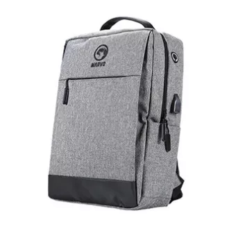 Batoh na notebook 15.6", BA-03, sivý z nylonu, USB port na nabíjanie, Marvo, DOPREDAJ
