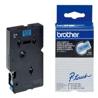 Brother originál páska do tlačiarne štítkov, Brother, TC-591, černý tlač/modrý podklad, laminovaná, 7.7m, 9mm Brother originál páska do tlačiarne štítkov, Brother, TC-591, černý tlač/modrý podklad, laminovaná, 7.7m, 9mm