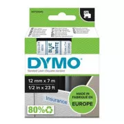 Dymo originál páska do tlačiarne štítkov, Dymo, 45014, S0720540, modrý tlač/biely podklad, 7m, 12mm, D1