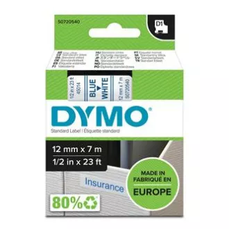 Dymo originál páska do tlačiarne štítkov, Dymo, 45014, S0720540, modrý tlač/biely podklad, 7m, 12mm, D1 Dymo originál páska do tlačiarne štítkov, Dymo, 45014, S0720540, modrý tlač/biely podklad, 7m, 12mm, D1