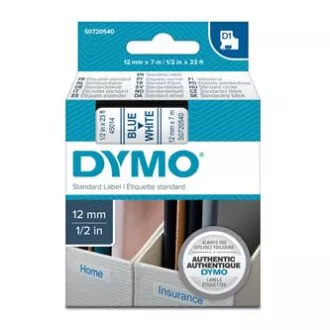 Dymo originál páska do tlačiarne štítkov, Dymo, 45014, S0720540, modrý tlač/biely podklad, 7m, 12mm, D1 Dymo originál páska do tlačiarne štítkov, Dymo, 45014, S0720540, modrý tlač/biely podklad, 7m, 12mm, D1