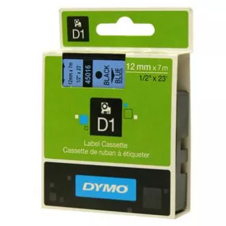 Dymo originál páska do tlačiarne štítkov, Dymo, 45016, S0720560, černý tlač/modrý podklad, 7m, 12mm, D1