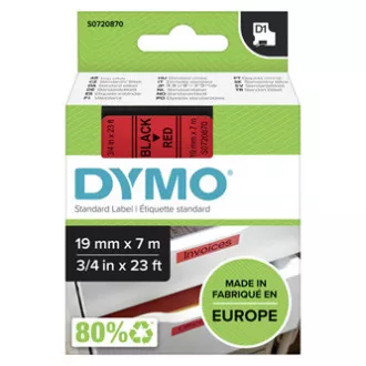 Dymo originál páska do tlačiarne štítkov, Dymo, 45807, S0720870, černý tlač/červený podklad, 7m, 19mm, D1 Dymo originál páska do tlačiarne štítkov, Dymo, 45807, S0720870, černý tlač/červený podklad, 7m, 19mm, D1