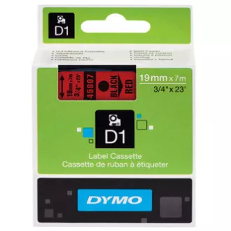 Dymo originál páska do tlačiarne štítkov, Dymo, 45807, S0720870, černý tlač/červený podklad, 7m, 19mm, D1 Dymo originál páska do tlačiarne štítkov, Dymo, 45807, S0720870, černý tlač/červený podklad, 7m, 19mm, D1