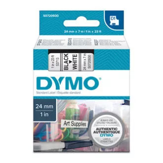 Dymo originál páska do tlačiarne štítkov, Dymo, 53713, S0720930, černý tlač/biely podklad, 7m, 24mm, D1