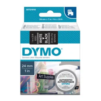Dymo originál páska do tlačiarne štítkov, Dymo, 53721, S0721010, biely tisk/černý podklad, 7m, 24mm, D1