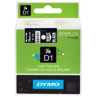 Dymo originál páska do tlačiarne štítkov, Dymo, 53721, S0721010, biely tisk/černý podklad, 7m, 24mm, D1
