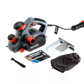 Hoblík Graphite 59G678, elektrika (kábel), 850W, 16500ot./min, 82mm, 3mm, 0-12mm, ergonomický tvar Hoblík Graphite 59G678, elektrika (kábel), 850W, 16500ot./min, 82mm, 3mm, 0-12mm, ergonomický tvar