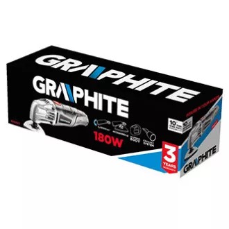 Viacúčelová brúska Graphite 59G023, elektrika (kábel), 230V, 250W, 21000osc./min, 2,8 °, 2 vymeniteľné hlavice, kartónové balenie