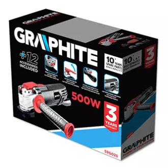 Viacúčelová brúska Graphite 59G025, elektrika (kábel), 230V, 500W, 21000osc./min, 2,8 °