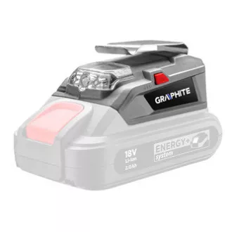 USB Nabíjačka akumulátorov a baterka, 18V, Energy+, Graphite USB Nabíjačka akumulátorov a baterka, 18V, Energy+, Graphite