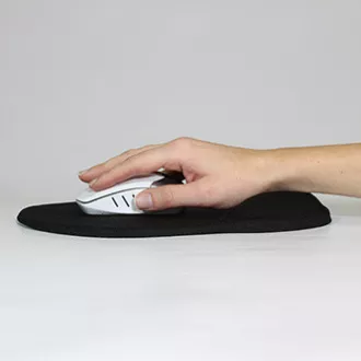 Podložka pod myš, ergonomická, gelová, čierna, Logo, DOPREDAJ