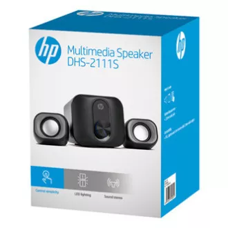 HP reproduktory DHS-2111S, 2.1, 11W, čierne, regulácia hlasitosti, plastové