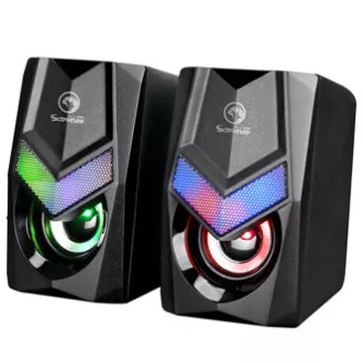 Marvo reproduktory SG-118, 6W, čierne, podsvietené