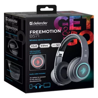 Defender FreeMotion B571 sluchátka s mikrofónom, bezdrôtová, šedá, 2.0, 40 mm meniče typ micro-USB Defender FreeMotion B571 sluchátka s mikrofónom, bezdrôtová, šedá, 2.0, 40 mm meniče typ micro-USB