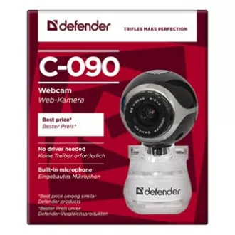 Defender C-090 Web kamera, čierna 0.3 Mpix, USB 2.0, pre notebook/LCD