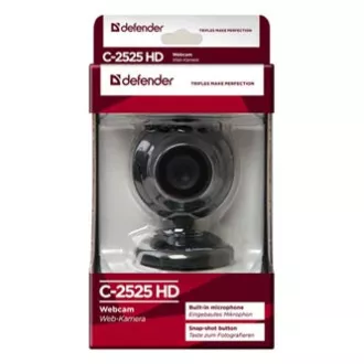 Defender C-2525HD Web kamera, čierna 2 Mpix, USB 2.0, pre notebook/LCD Defender C-2525HD Web kamera, čierna 2 Mpix, USB 2.0, pre notebook/LCD
