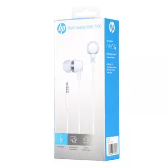 HP DHE-7000 sluchátka s mikrofónom, káblové, biela, 2.0, špuntové typ 3.5 mm jack HP DHE-7000 sluchátka s mikrofónom, káblové, biela, 2.0, špuntové typ 3.5 mm jack