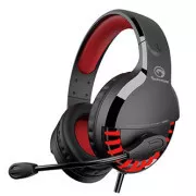 Marvo HG9022 sluchátka s mikrofónom, káblové, černo-červená, 7.1 (virtualne), LED, podsvietená typ USB