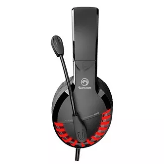 Marvo HG9022 sluchátka s mikrofónom, káblové, černo-červená, 7.1 (virtualne), LED, podsvietená typ USB