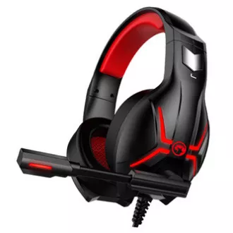 Marvo HG8928 sluchátka s mikrofónom, káblové, čierna, podsvietená typ 3.5 mm jack + rozdvojka