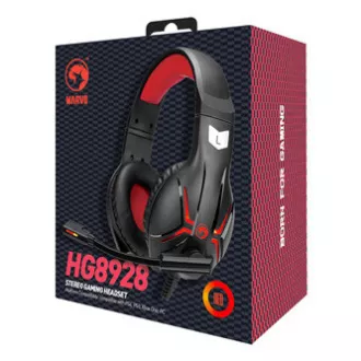 Marvo HG8928 sluchátka s mikrofónom, káblové, čierna, podsvietená typ 3.5 mm jack + rozdvojka