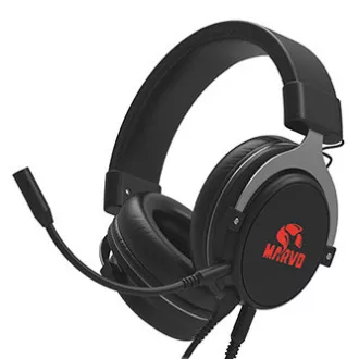 Marvo HG9052 sluchátka s mikrofónom, káblové, čierna, 7.1 (virtualne), červeno podsvietená, 7.1 (virtuálne) typ USB