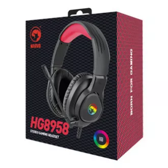 Marvo HG8958 sluchátka s mikrofónom, káblové, čierna, herná, 3.5 mm jack + rozdvojka + USB