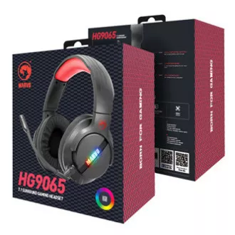 Marvo HG9065 sluchátka s mikrofónom, káblové, čierna, 7.1 (virtuálna), herná