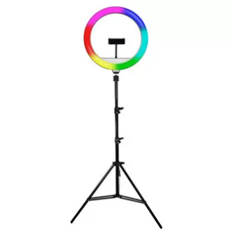 Powerton LIFE RING LIGHT, kruhové svetlo 13", nastavenie farieb a svietivosti, držiak telefónu a statív, DOPREDAJ
