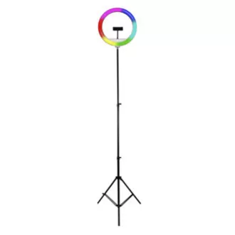 Powerton LIFE RING LIGHT, kruhové svetlo 13", nastavenie farieb a svietivosti, držiak telefónu a statív, DOPREDAJ