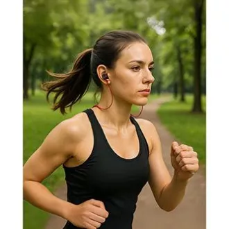Powerton LIFE ARIVO Bezdrôtové bluetooth slúchadlá, čierno-červená
