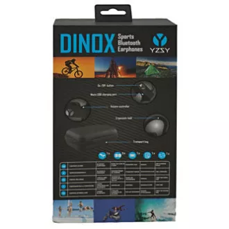 YZSY DINOX slúchadlá s mikrofónom, bezdrôtové, čierna, bluetooth