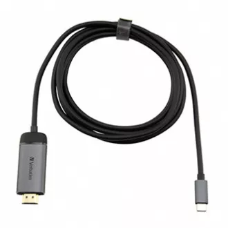 USB (3.1) húb 1-port, 49144, šedá, dĺžka kábla 1,5m, Verbatim, adaptér USB C na HDMI