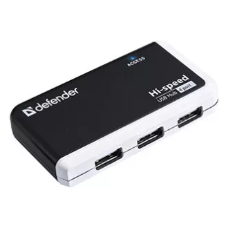 USB (2.0) húb 4-port, Quadro Infix, černo-šedá, Defender, LED indikátor, kompakt. USB (2.0) húb 4-port, Quadro Infix, černo-šedá, Defender, LED indikátor, kompakt.