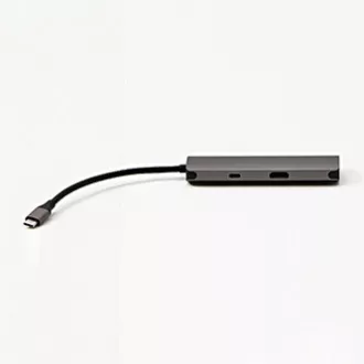 USB 3.1 Type-C Dokovacia stanica sivá, All New, HDMI, RJ45, microSD, USB C (PD), 2x USB3.0