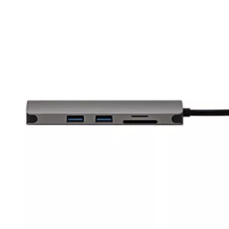 USB 3.1 Type-C Dokovacia stanica sivá, All New, HDMI, RJ45, microSD, USB C (PD), 2x USB3.0
