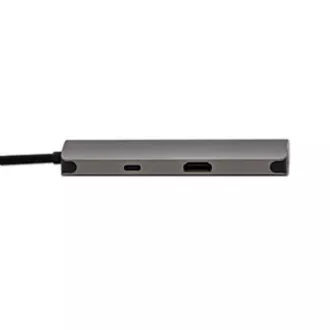 USB 3.1 Type-C Dokovacia stanica sivá, All New, HDMI, RJ45, microSD, USB C (PD), 2x USB3.0