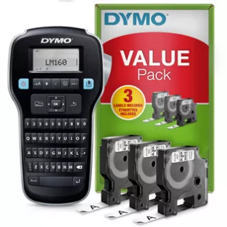 Tlačiareň samolepiacich štítkov Dymo, LabelManager 160, PROMO 3x páska D1 12mm x 7m