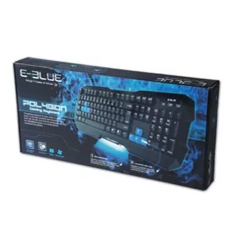 E-blue Polygon klávesnica káblová (USB) US, čierna, DOPRODEJ