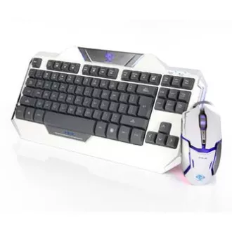 E-blue Auroza sada klávesnica káblová (USB) US, biela s optickou hráčskou myšou, herná E-blue Auroza sada klávesnica káblová (USB) US, biela s optickou hráčskou myšou, herná