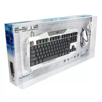 E-blue Auroza sada klávesnica káblová (USB) US, biela s optickou hráčskou myšou, herná E-blue Auroza sada klávesnica káblová (USB) US, biela s optickou hráčskou myšou, herná