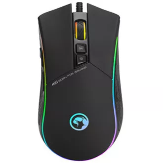 Marvo CM305 RGB sada klávesnica káblová (USB) CZ/SK, čierna s hernou myšou a sluchátkami, herná, membránová typ RGB podsvietená